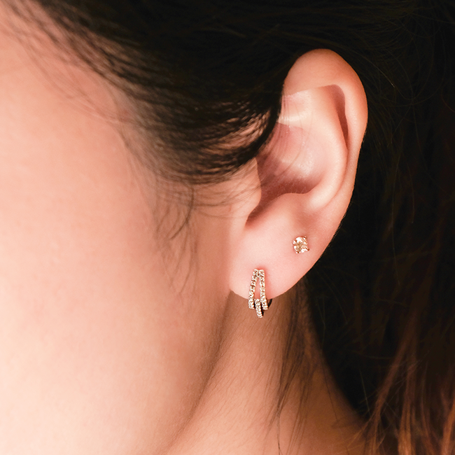 Octagon diamond hoops